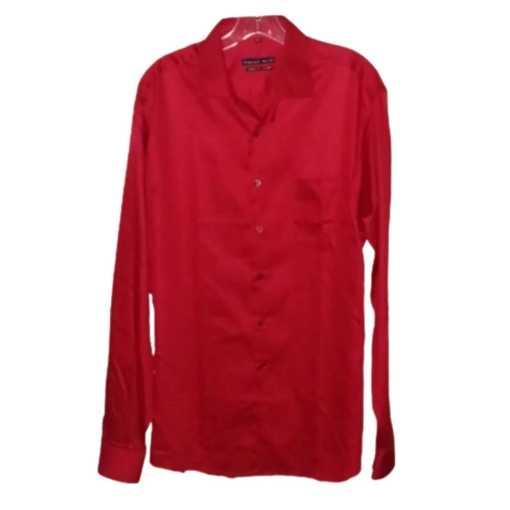 (3/$25) Geoffrey Beene Dark Red Shirt - Picture 3 of 5
